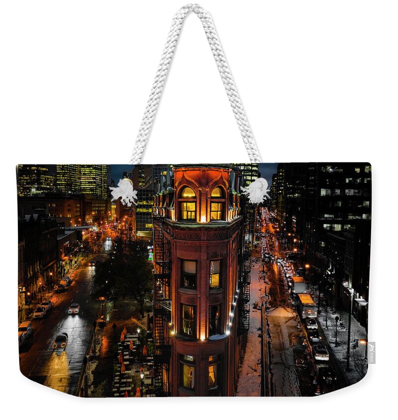 Autumn Snow Weekender Tote Bag featuring the photograph Eye of Toronto by Dee Potter