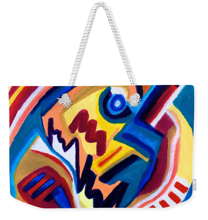  Weekender Tote Bag featuring the painting Facing Fear Head-on by Polly Castor
