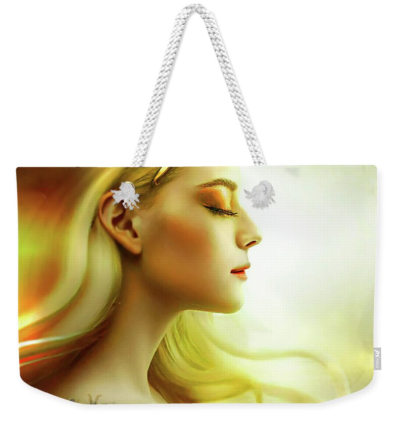 Healer Weekender Tote Bag featuring the mixed media Fae Mistress of the Forest by Shawn Dall