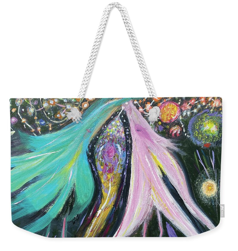 Fantasy Weekender Tote Bag featuring the painting Faeries by David Feder