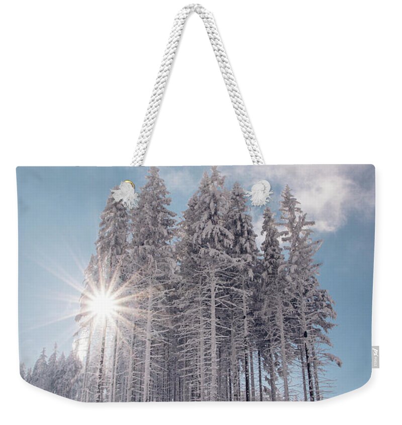 Highlands Weekender Tote Bag featuring the photograph Fairy-tale wilderness covered in snow by Vaclav Sonnek