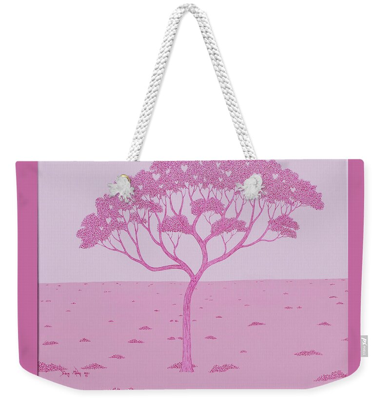 Valentine's Weekender Tote Bag featuring the painting Faith,Hope and Love by Doug Miller