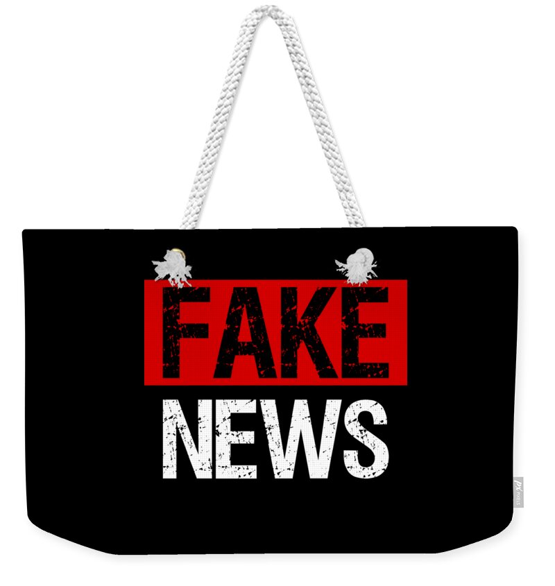 Funny Weekender Tote Bag featuring the digital art Fake News Costume by Flippin Sweet Gear