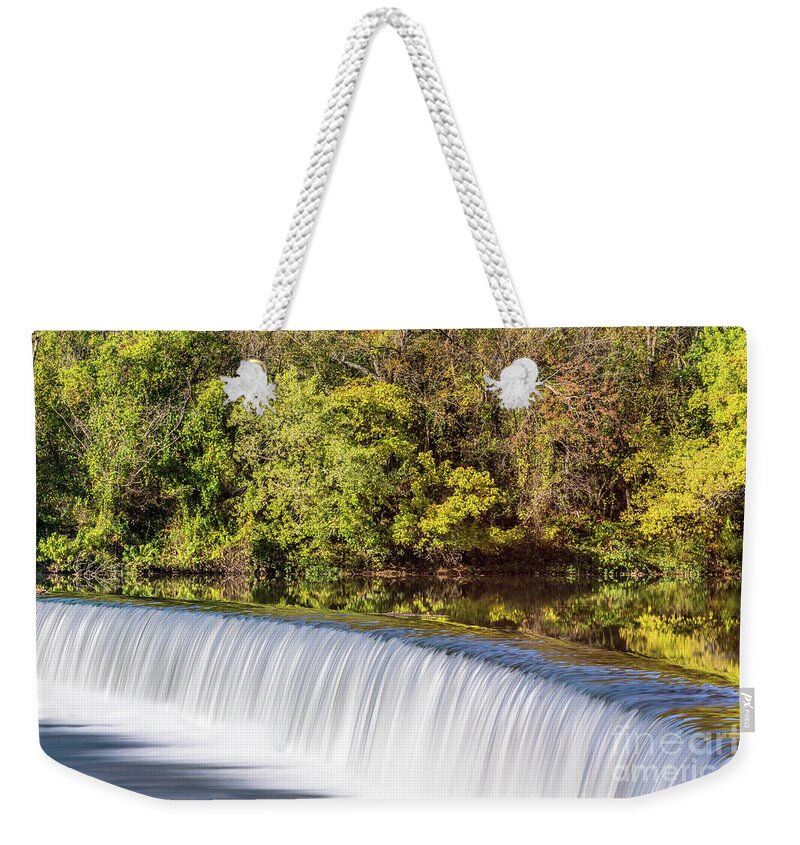 Joplin Weekender Tote Bag featuring the photograph Fall Above Joplin Grand Falls by Jennifer White