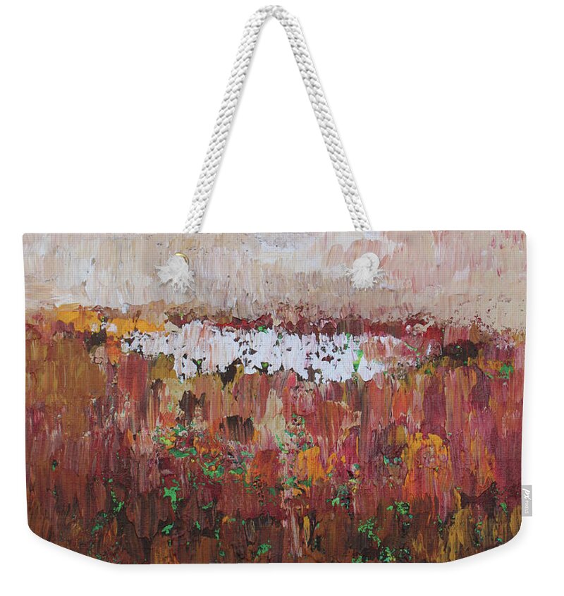 Landscape Weekender Tote Bag featuring the painting Fall and Zin by Jim Stallings