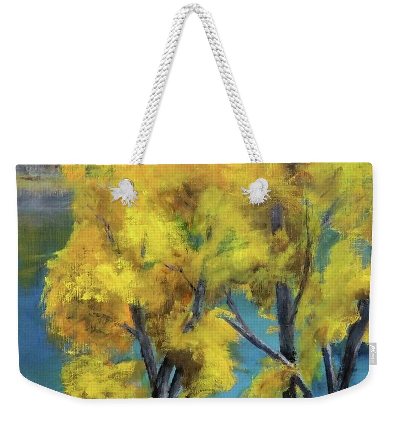 Trees Weekender Tote Bag featuring the painting Fall at Mallard's Rest by Marsha Karle
