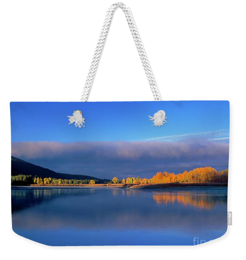 Dave Welling Weekender Tote Bag featuring the photograph Fall Clouds Oxbow Bend Grand Tetons National Park by Dave Welling