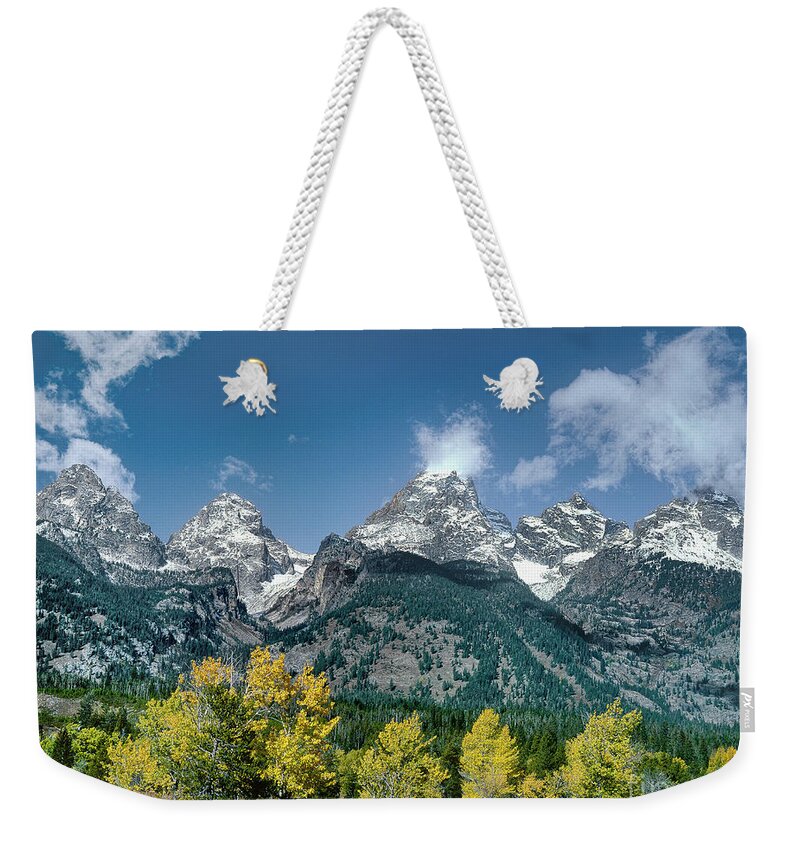 Dave Welling Weekender Tote Bag featuring the photograph Fall Color Teton Range Grand Tetons National Park by Dave Welling
