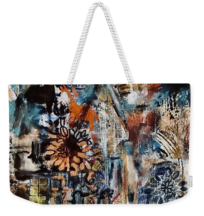 #church Weekender Tote Bag featuring the painting Fall Event by Tommy McDonell