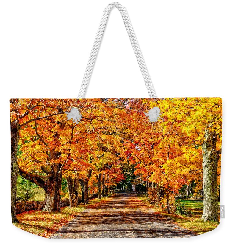  Weekender Tote Bag featuring the photograph Fall in New England by Adam Green