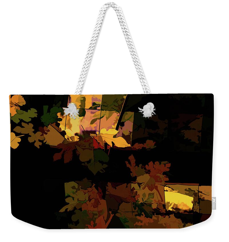 Fall Leaves Abstract Weekender Tote Bag featuring the photograph Fall Leaves Abstract by Sharon Popek