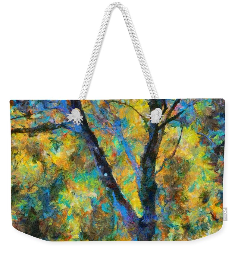 Fall Weekender Tote Bag featuring the mixed media Fallscape by Christopher Reed