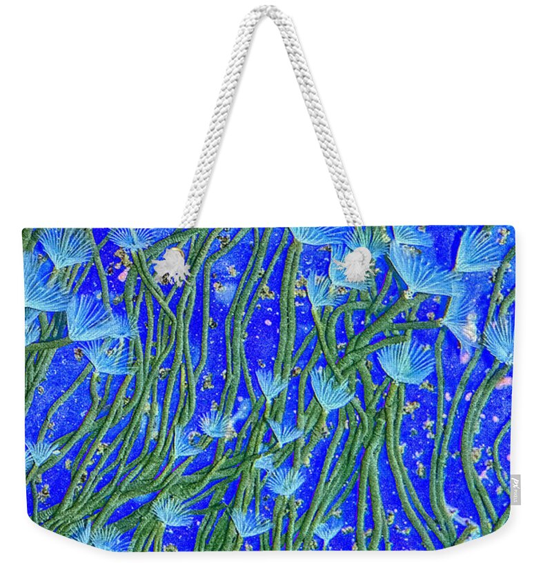 Fan Worm Weekender Tote Bag featuring the photograph Fan Worms Climb a Wall by WAZgriffin Digital