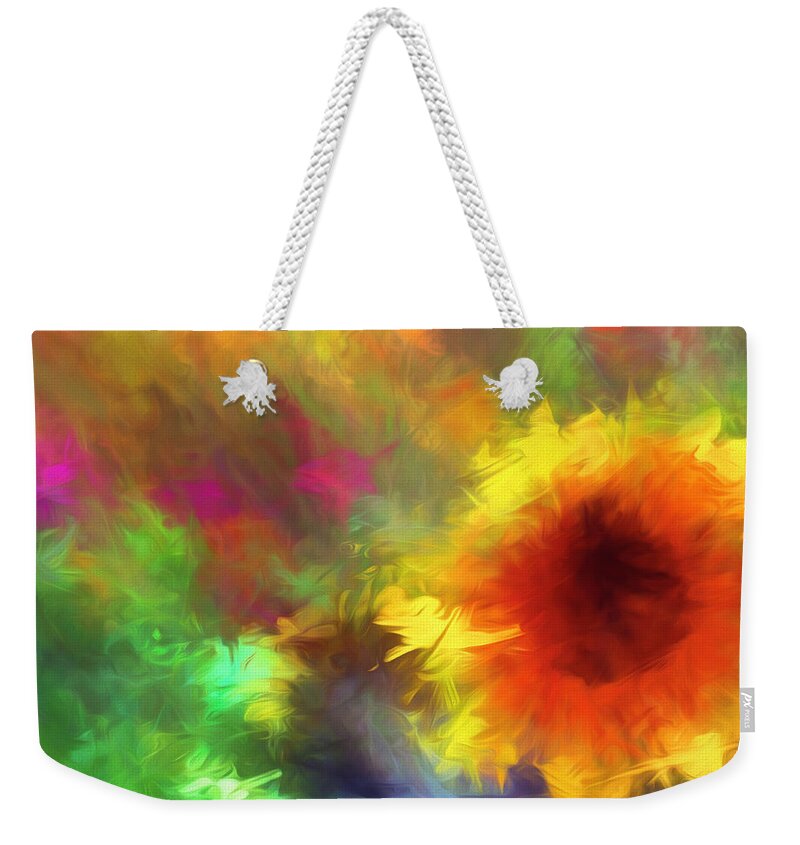  Weekender Tote Bag featuring the photograph Fanciful Sunflower by Jack Wilson