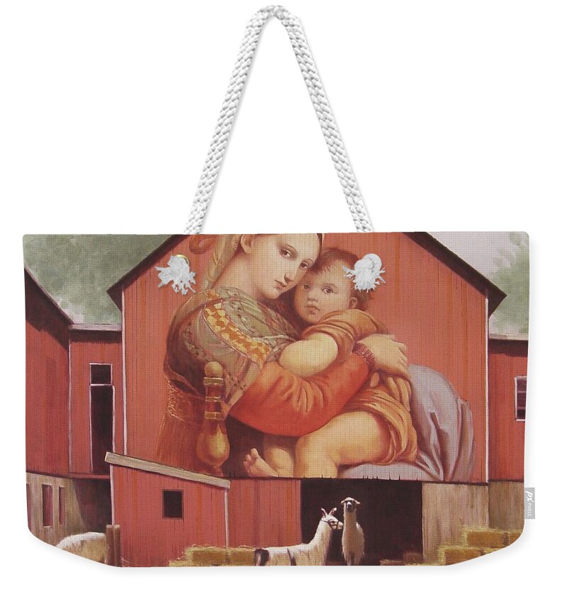 Realism Weekender Tote Bag featuring the painting Farm by Zusheng Yu