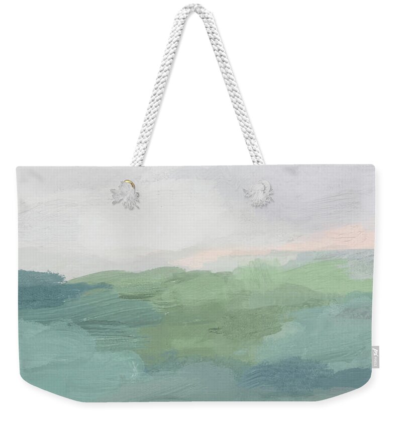 Seafoam Weekender Tote Bag featuring the painting Farmland Sunset II by Rachel Elise