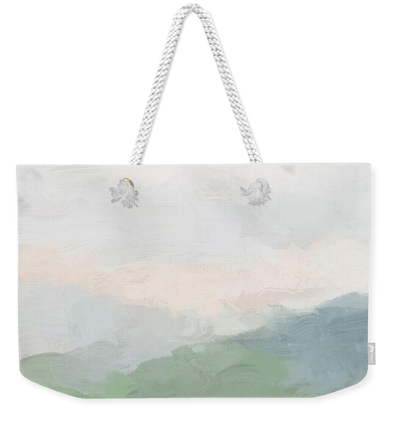 Seafoam Weekender Tote Bag featuring the painting Farmland Sunset III by Rachel Elise