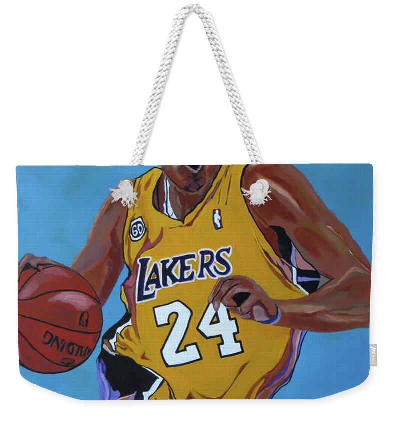 Kobe Bryant-nba Icon Weekender Tote Bag featuring the painting Fast Break by Bill Manson
