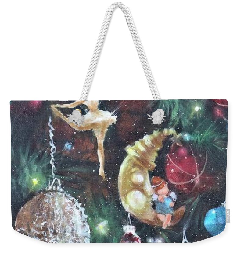 Christmas Ornaments Weekender Tote Bag featuring the painting Favorite Things by Tom Shropshire