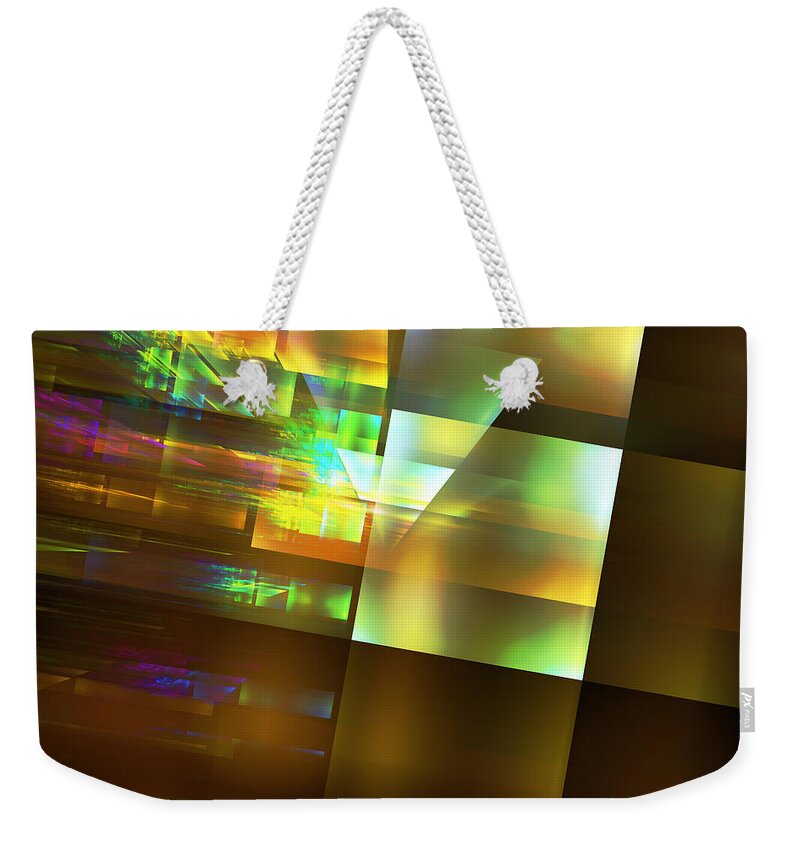 Abstract Weekender Tote Bag featuring the digital art Fear of Shadows by Jeff Iverson