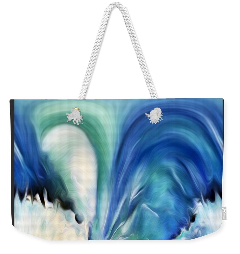 Abstract Art Weekender Tote Bag featuring the digital art Feathered Waterfall by Ronald Mills