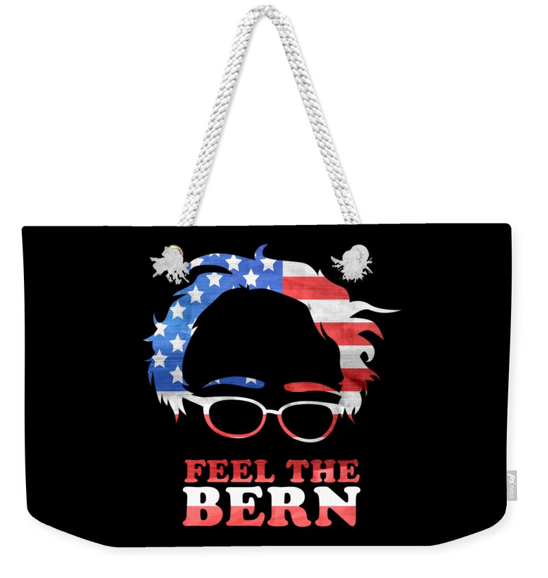 Cool Weekender Tote Bag featuring the digital art Feel the Bern Patriotic by Flippin Sweet Gear