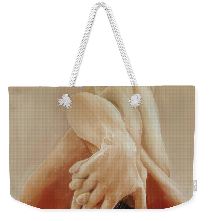 Nude Weekender Tote Bag featuring the painting Female Nude Pose Art1 by Gull G