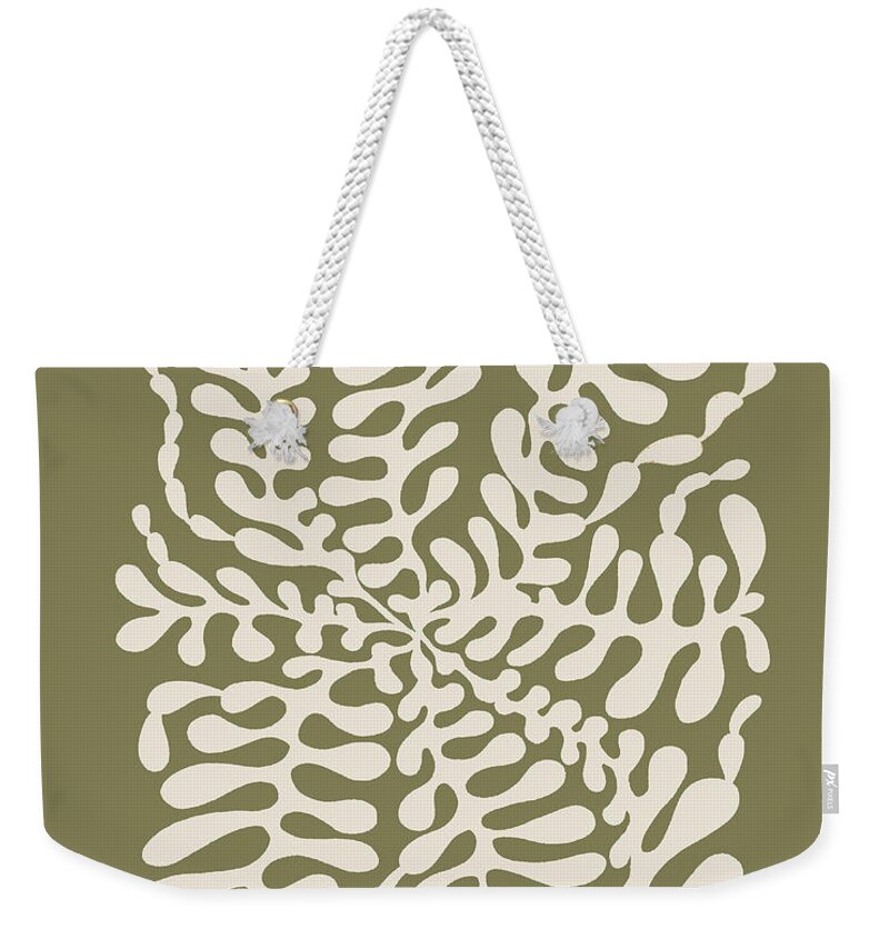  Weekender Tote Bag featuring the painting Fern Fronds Sage by Jackie Medow-Jacobson