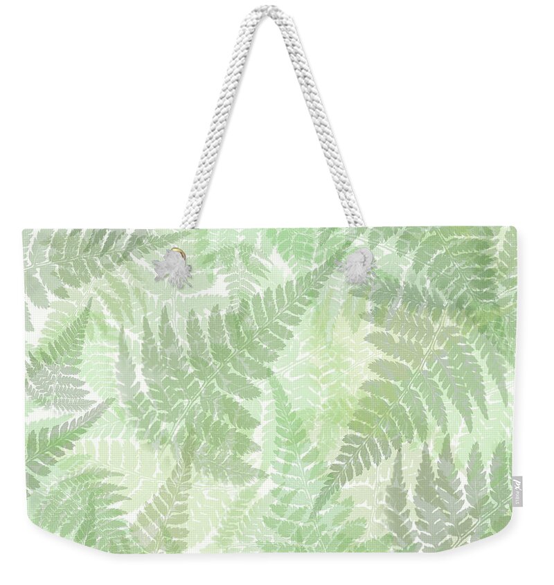 Fern Weekender Tote Bag featuring the mixed media Fern Leaf Pattern by Christina Rollo