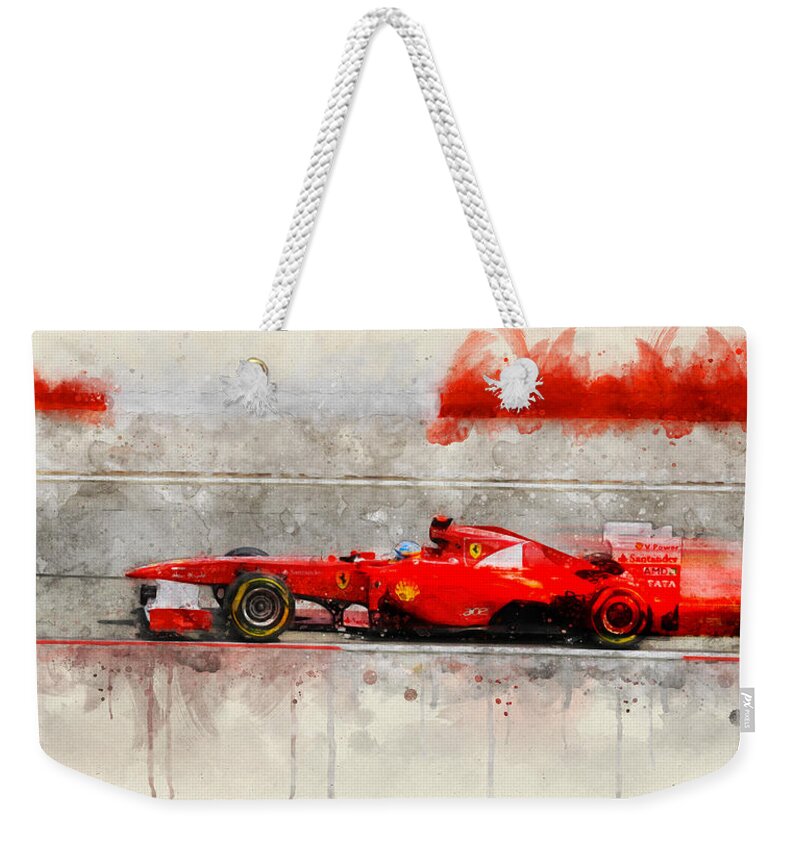 Formula 1 Weekender Tote Bag featuring the digital art Ferrari F1 2011 by Geir Rosset