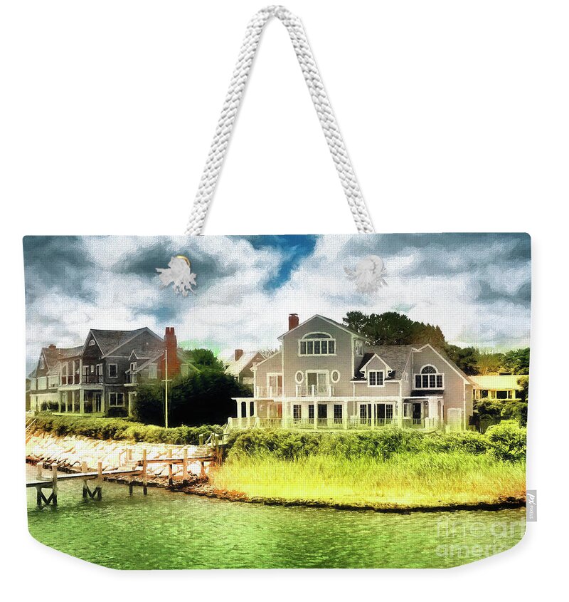 Sea Weekender Tote Bag featuring the photograph Ferry Passing By Hyannis by Jack Torcello