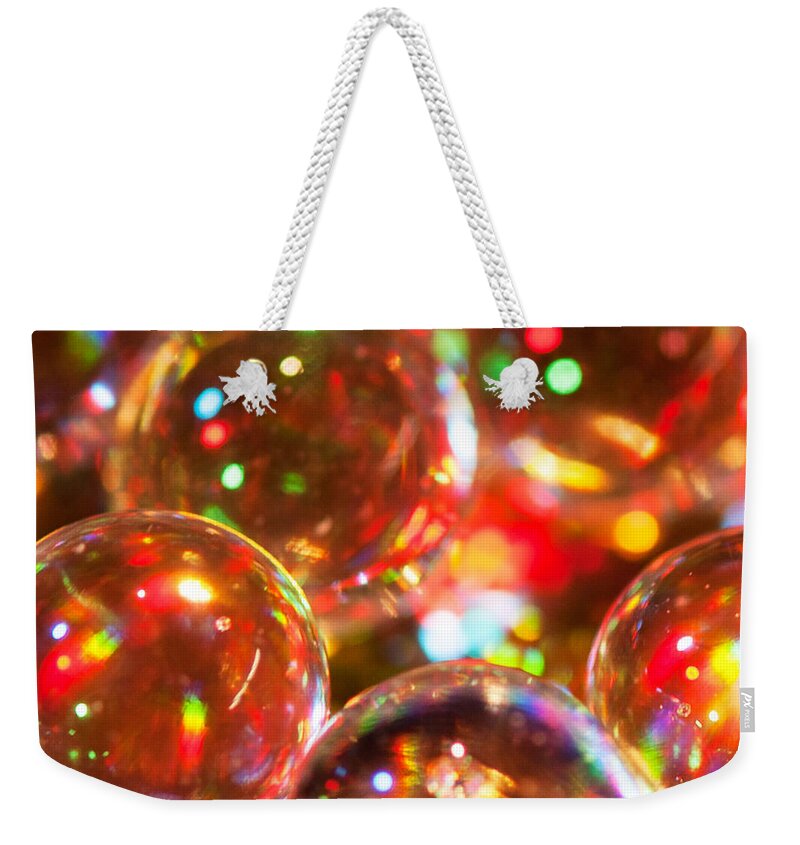 Balls Weekender Tote Bag featuring the mixed media Festive Colour by Moira Law