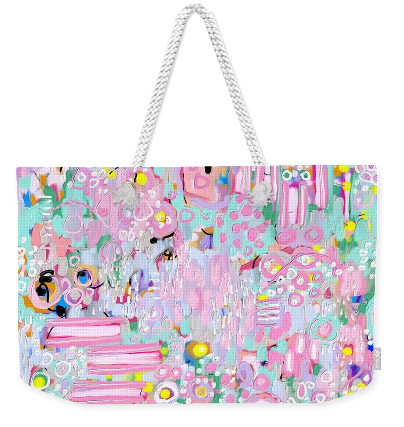 Blossom Weekender Tote Bag featuring the mixed media Fields of Blossom by Ann Leech