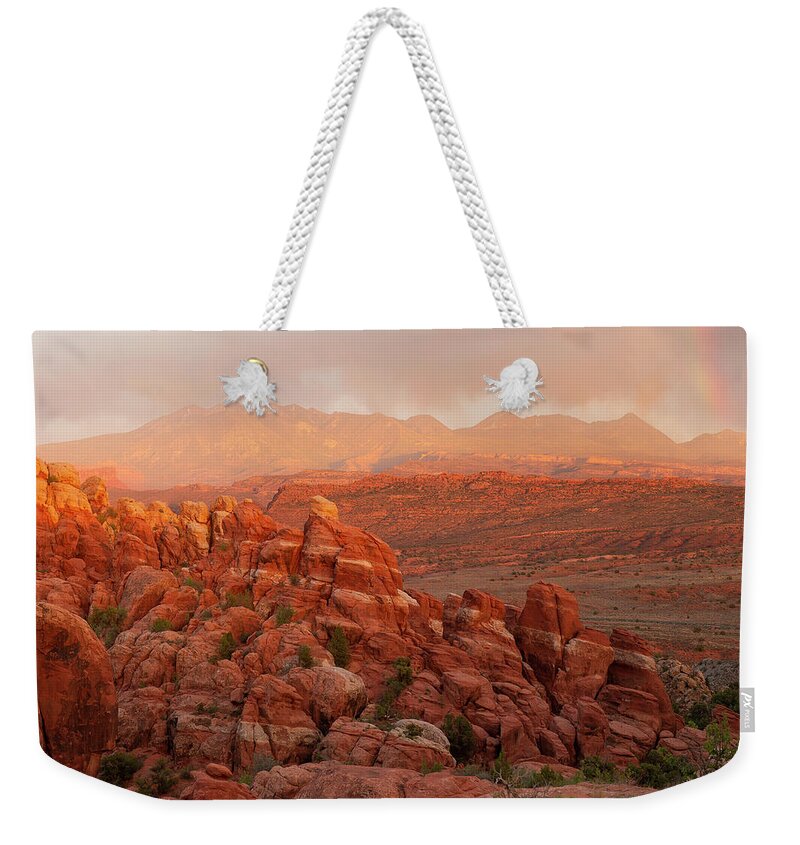 Fiery Furnace Weekender Tote Bag featuring the photograph Fiery Furnace Sunset by Aaron Spong