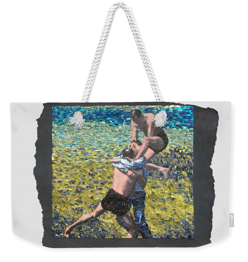 Glass Weekender Tote Bag featuring the mixed media Fig. 76. Double-drowning release. In position. by Matthew Lazure