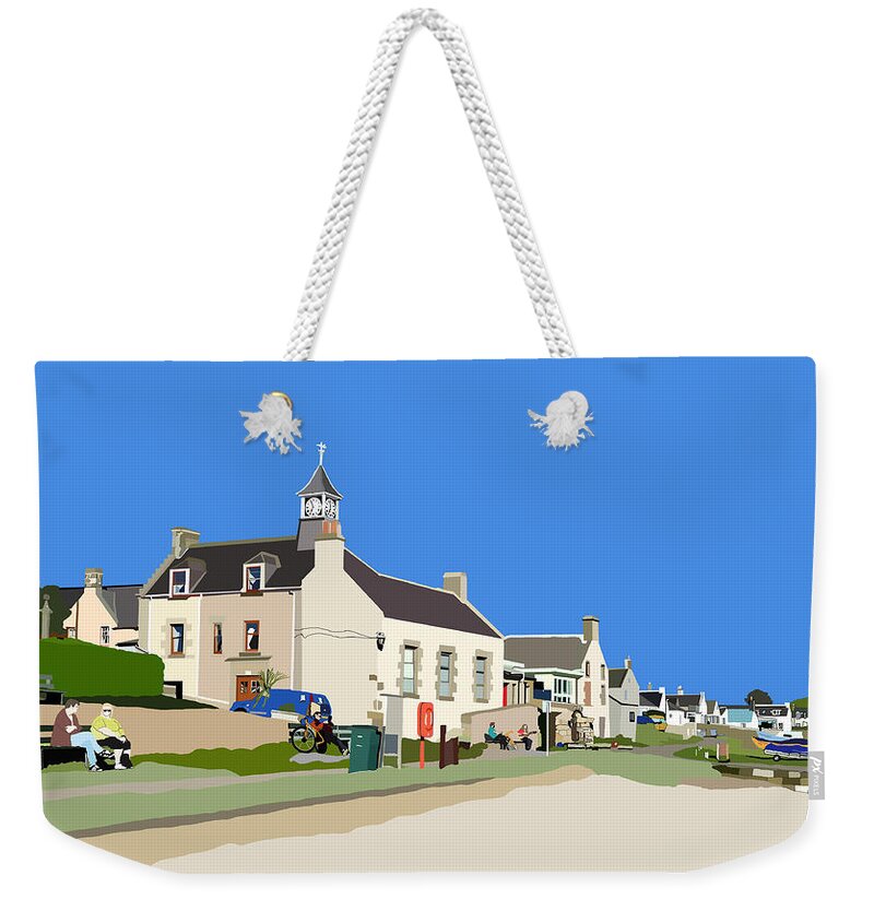 Findhorn Weekender Tote Bag featuring the digital art Findhorn by John Mckenzie