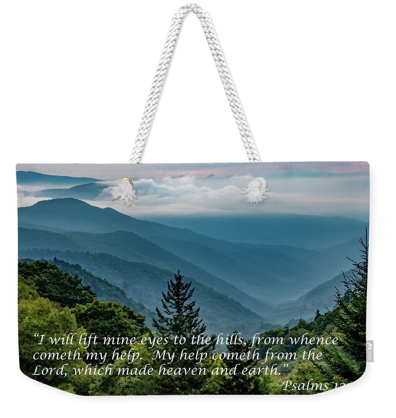 Scripture Weekender Tote Bag featuring the photograph Finding Help by Marcy Wielfaert
