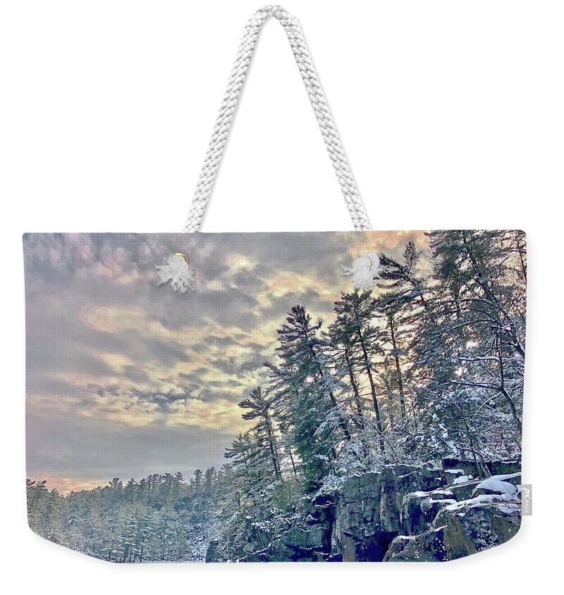 Winter Weekender Tote Bag featuring the photograph Fire and Ice by Sarah Lilja
