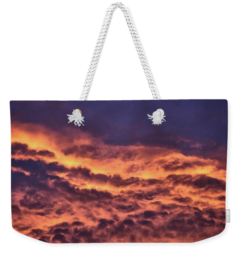 Sunset Sky Weekender Tote Bag featuring the photograph Fire in the Sky II by Christopher Reed