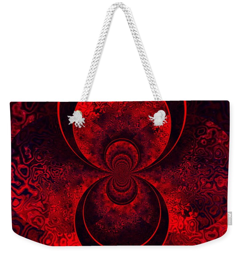 Black Weekender Tote Bag featuring the digital art Fire of Darkness by Designs By L