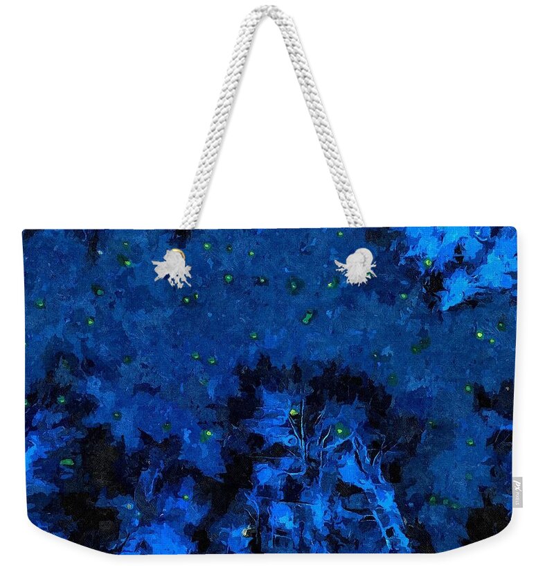 Firefly Weekender Tote Bag featuring the mixed media Firefly Night by Christopher Reed