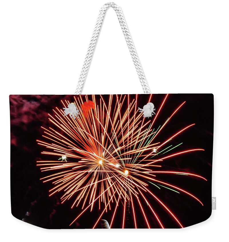 4 Th July Weekender Tote Bag featuring the photograph Firesworks 2022 by Louis Dallara
