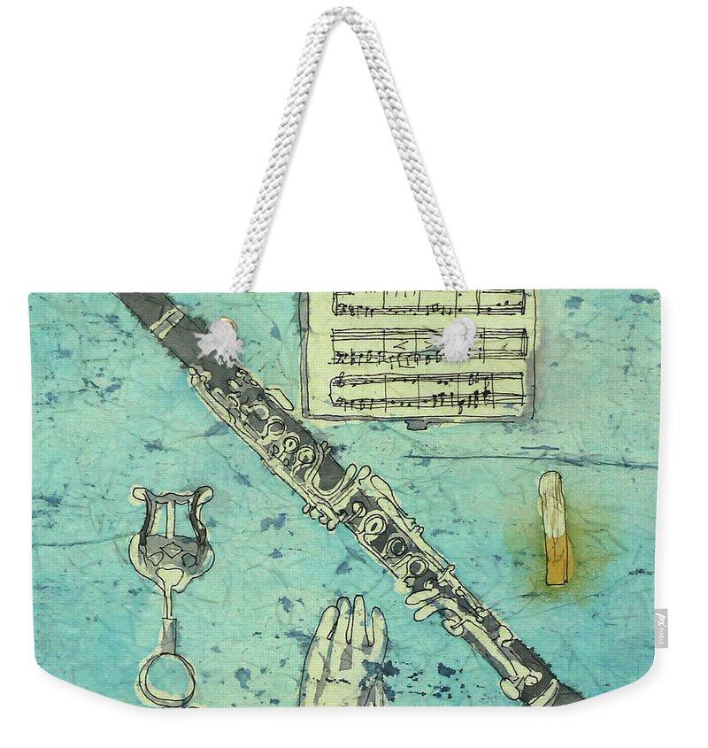 Music Weekender Tote Bag featuring the painting First Clarinet by Ann Nunziata