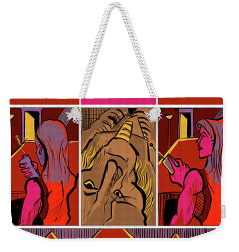  Weekender Tote Bag featuring the painting First Immortal by John Gholson