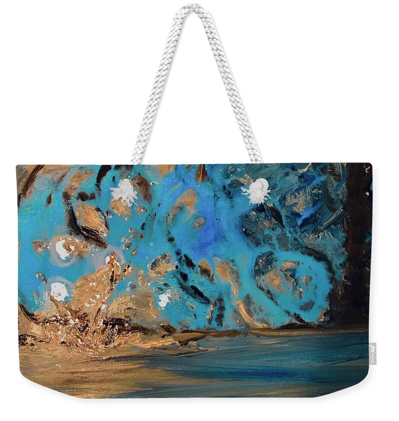Fish Weekender Tote Bag featuring the mixed media Fish in the Ocean by Kicking Bear Productions
