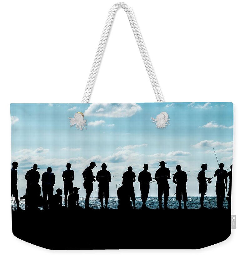 Cuba Weekender Tote Bag featuring the photograph Fishing at the Malecon. Havana. Cuba by Lie Yim