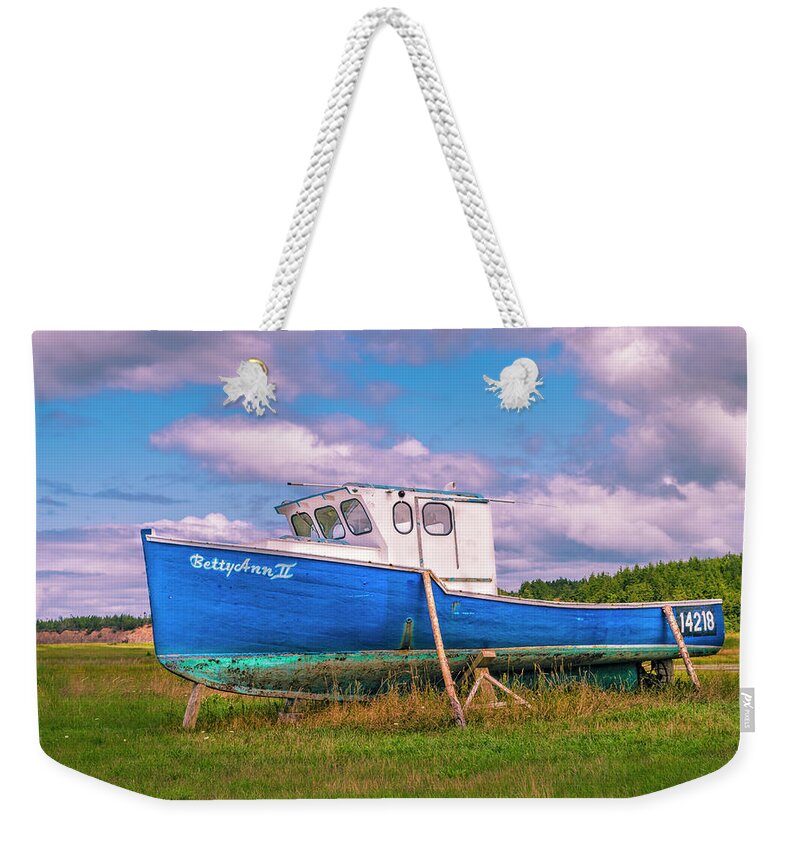 2014 Weekender Tote Bag featuring the digital art Fishing Boat Betty Ann II by Ken Morris