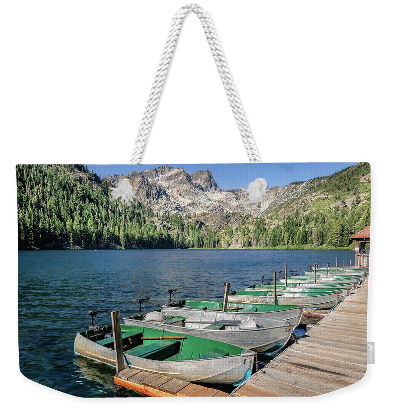 Lake Weekender Tote Bag featuring the photograph Fishing Boats by Gary Geddes