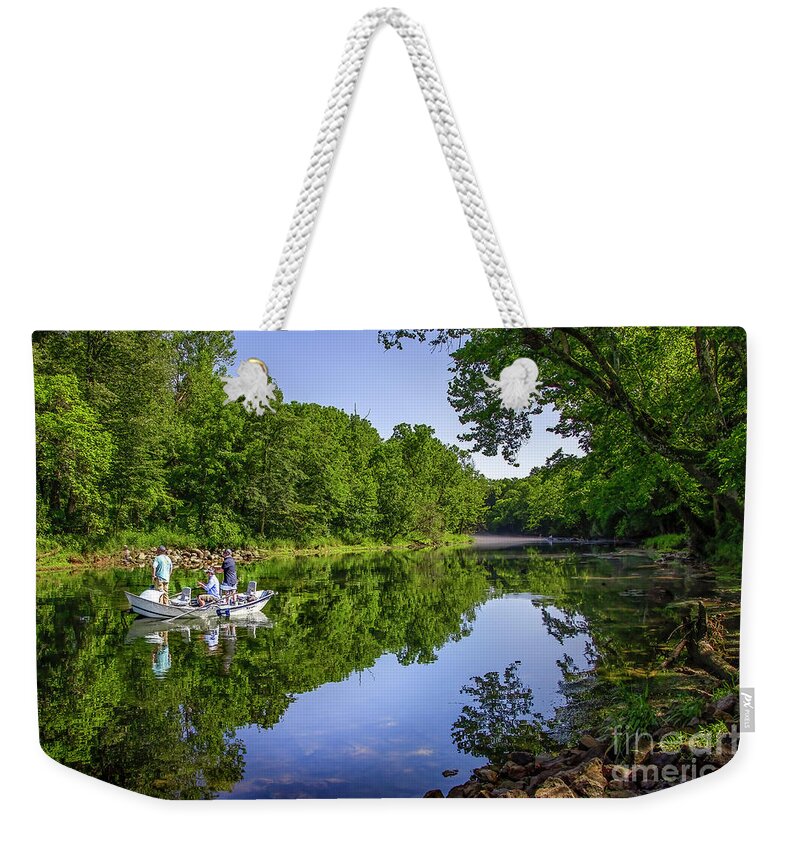 Fishing Weekender Tote Bag featuring the photograph Fishing on the South Fork by Shelia Hunt