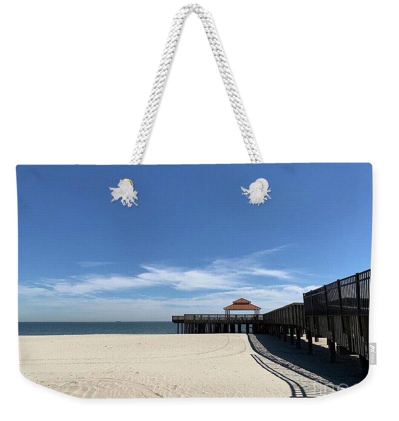 Fishing Weekender Tote Bag featuring the photograph Fishing Pier Two by Catherine Wilson
